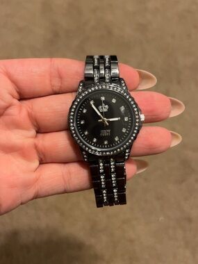 Juicy Couture Black Crystal Accent Stainless Watch